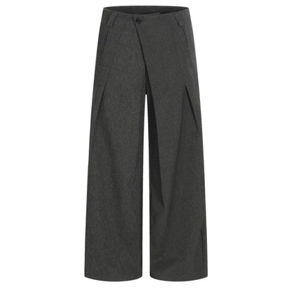 Pleated Straight - leg Casual Suit Pants - Thrashink
