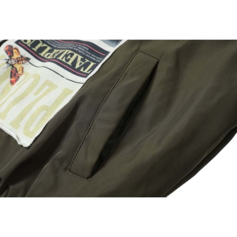 Poster Appliqué Printed Cotton - padded Jacket - Thrashink