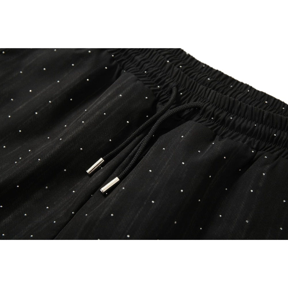 Printed Rhinestone Sport Pants - Thrashink