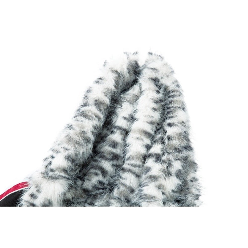 Racing Style Leopard Faux Fur Lined Hooded Jacket - Thrashink