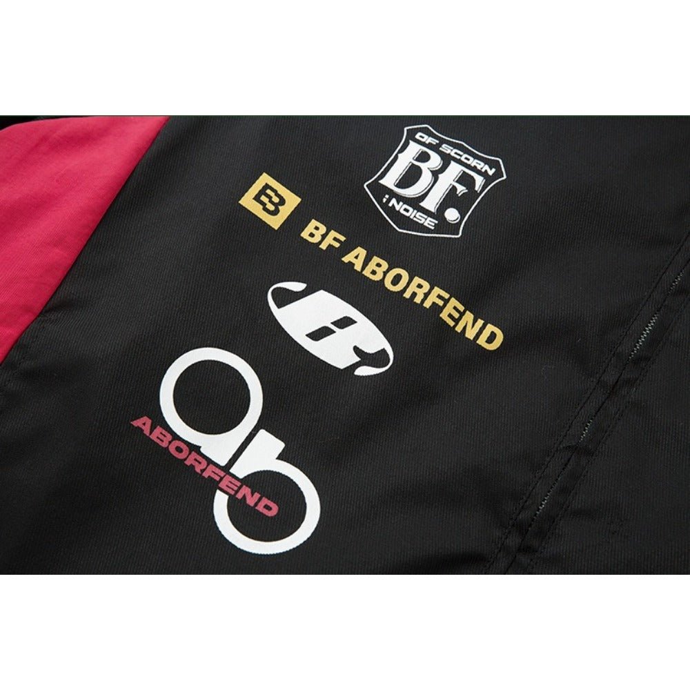 Racing Style Leopard Faux Fur Lined Hooded Jacket - Thrashink