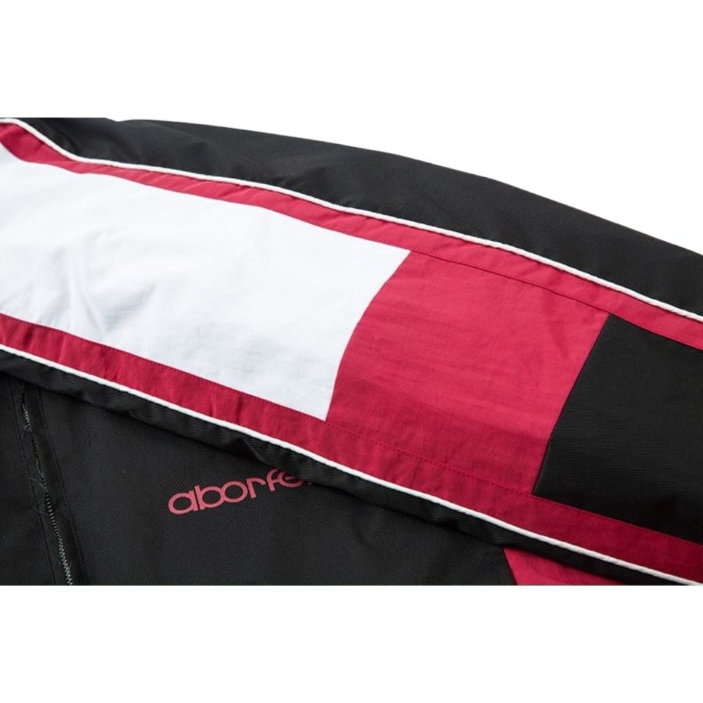 Racing Style Leopard Faux Fur Lined Hooded Jacket - Thrashink