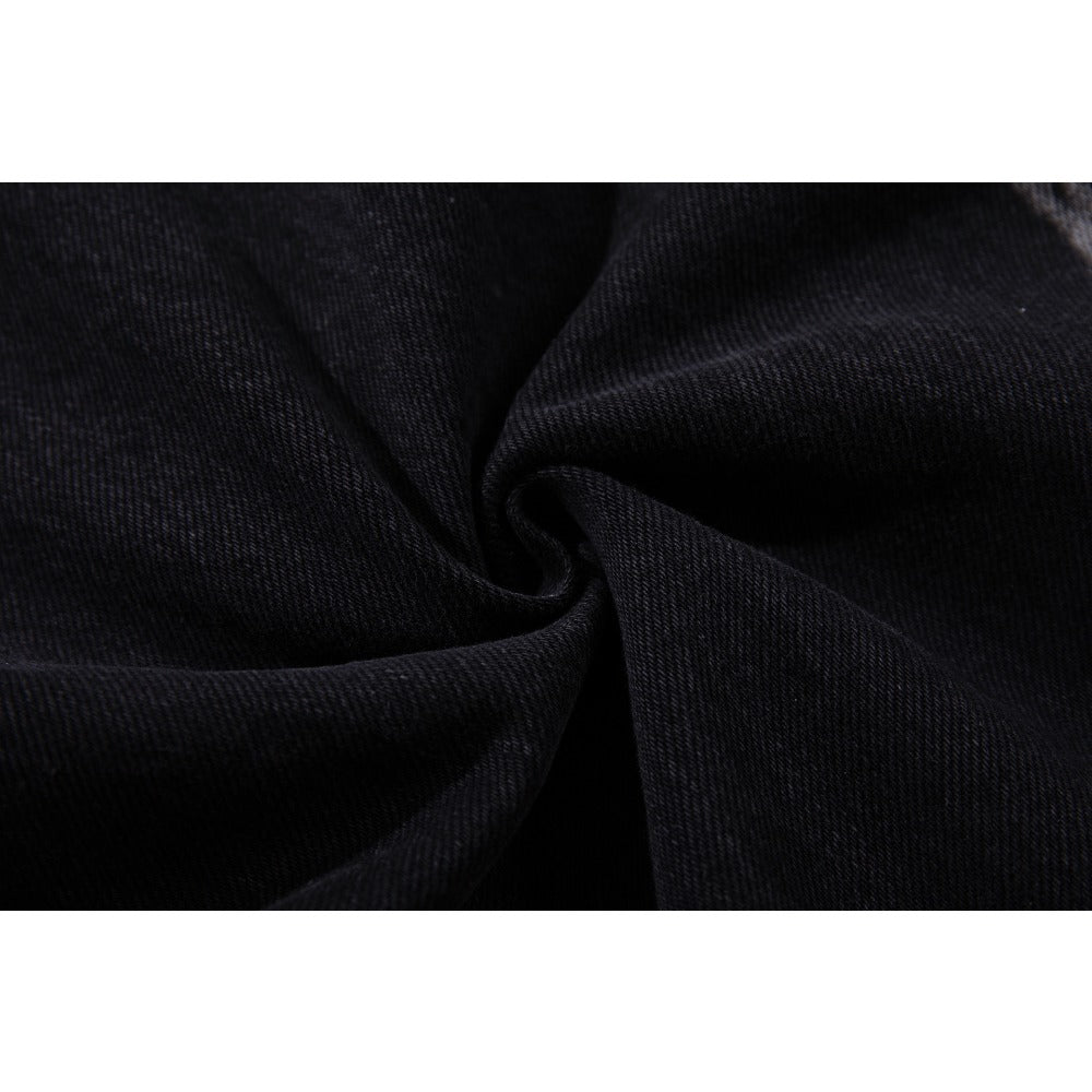 Rainbow Lace - Up Wide - Leg Black Jeans - Thrashink