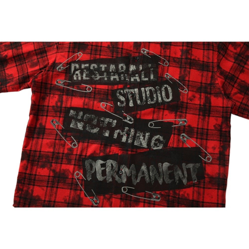 Red & Black Check Pin Print Shirt - Thrashink