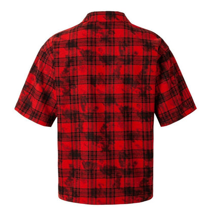 Red & Black Check Pin Print Shirt - Thrashink