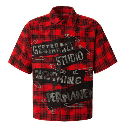 Red & Black Check Pin Print Shirt - Thrashink