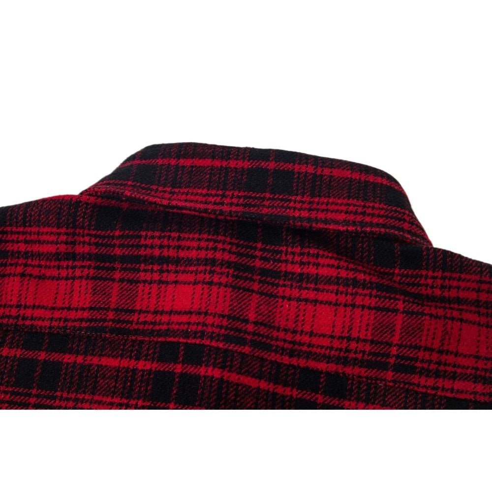 Red Plaid Fun Patches Shirt - Thrashink