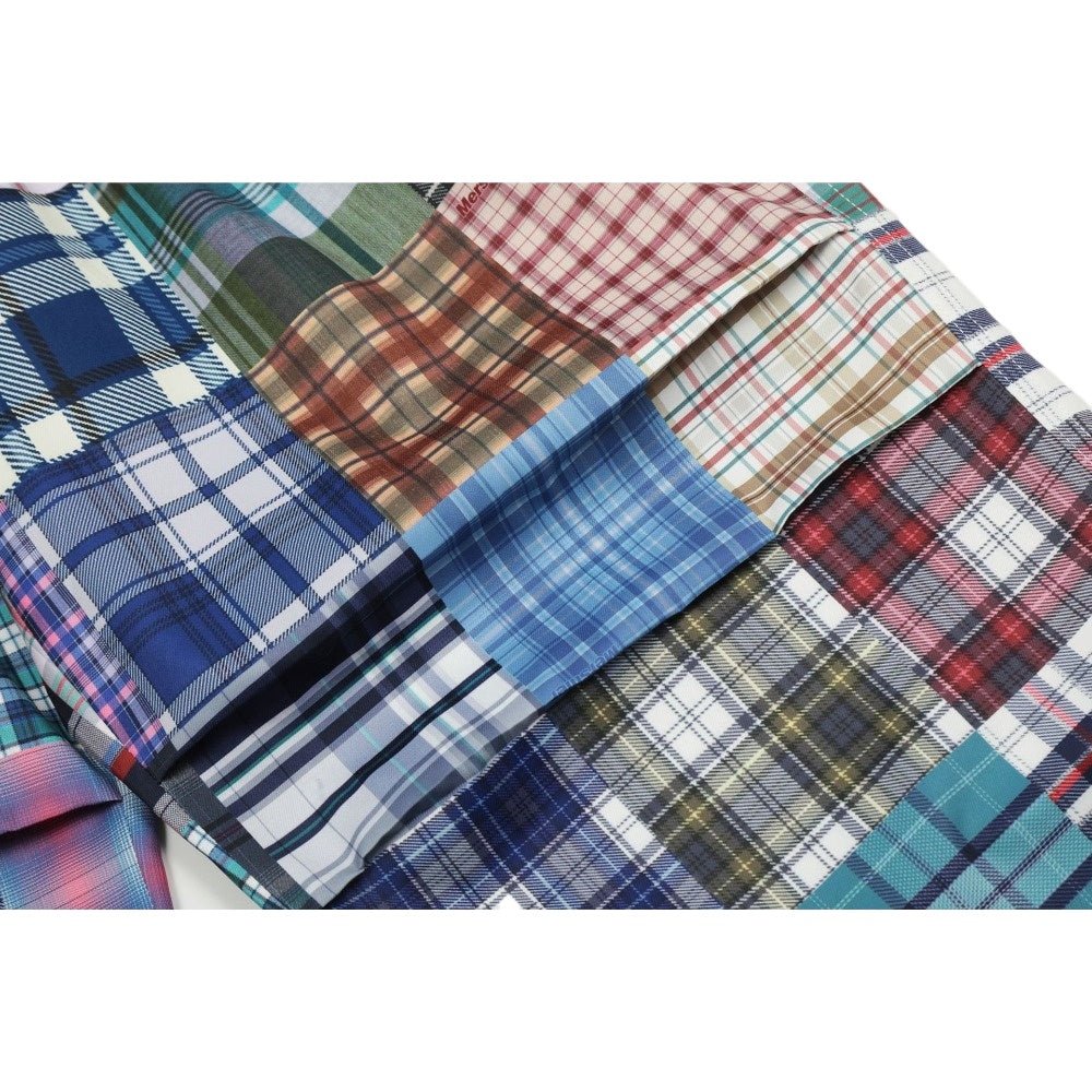 Retro Color Block Checkered Wide - leg Pants - Thrashink