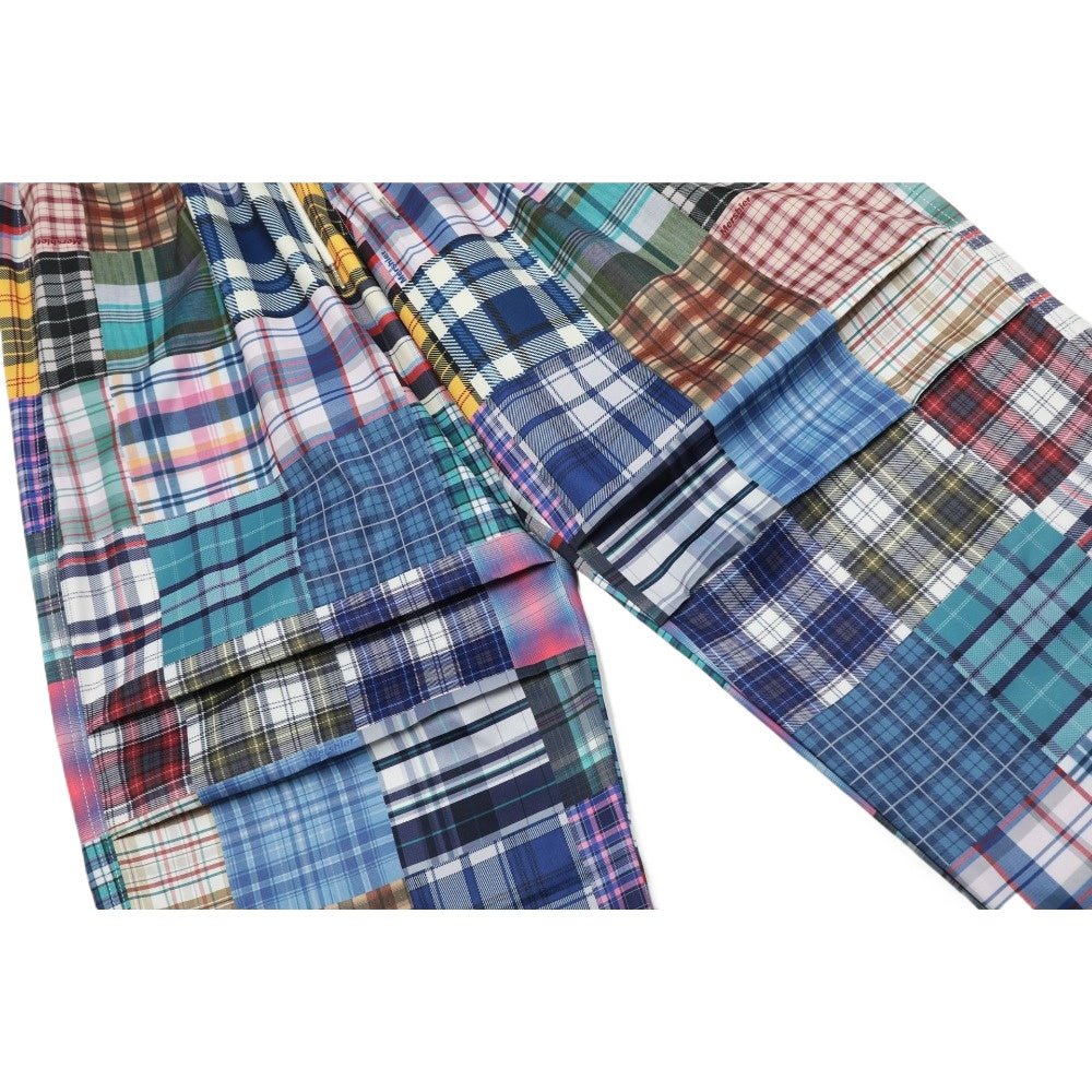 Retro Color Block Checkered Wide - leg Pants - Thrashink