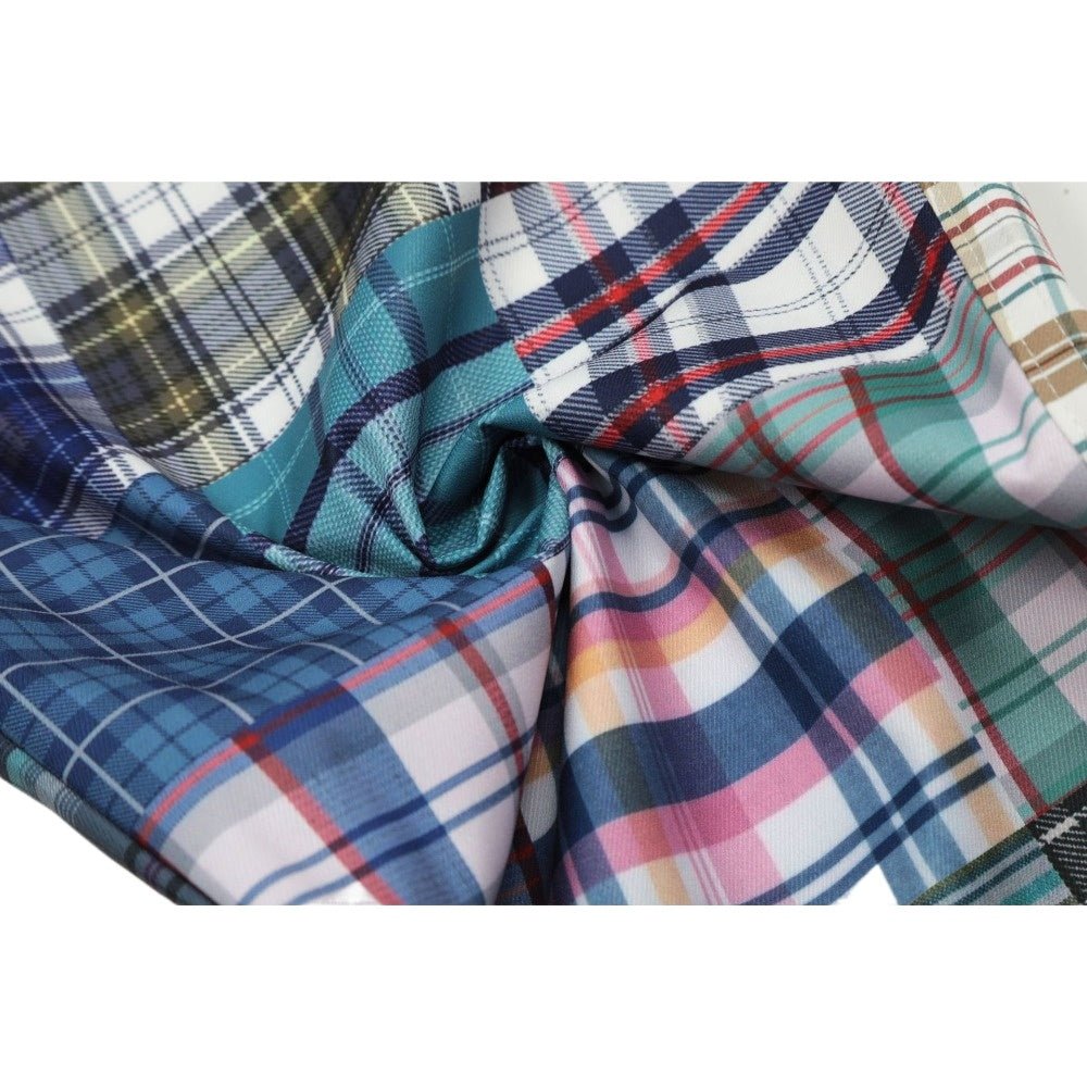 Retro Color Block Checkered Wide - leg Pants - Thrashink