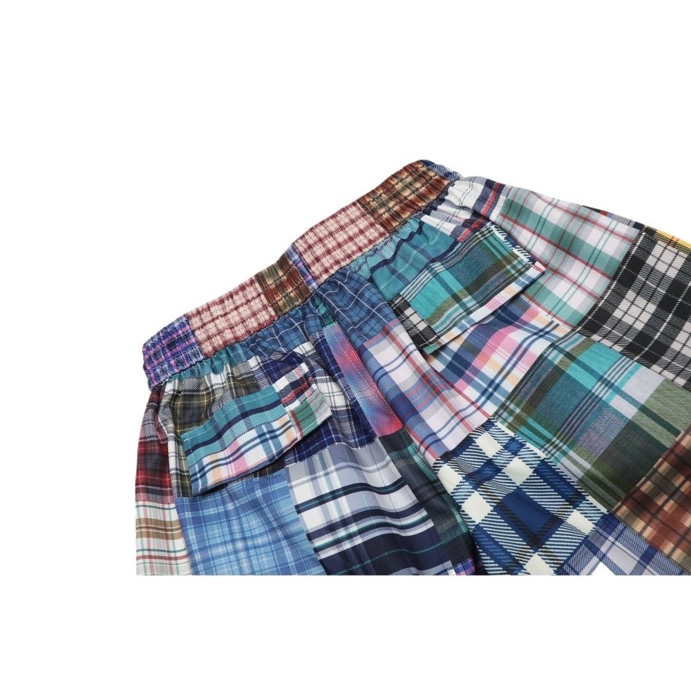 Retro Color Block Checkered Wide - leg Pants - Thrashink