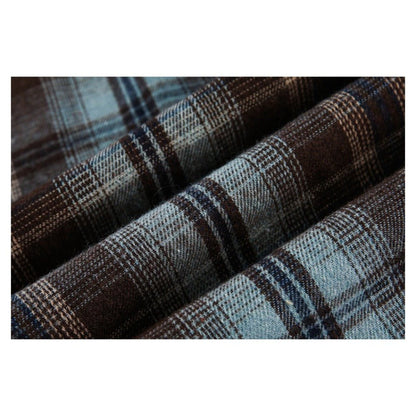 Retro Colorblock Plaid Long - sleeved Shirt - Thrashink