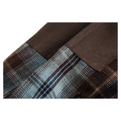 Retro Colorblock Plaid Long - sleeved Shirt - Thrashink