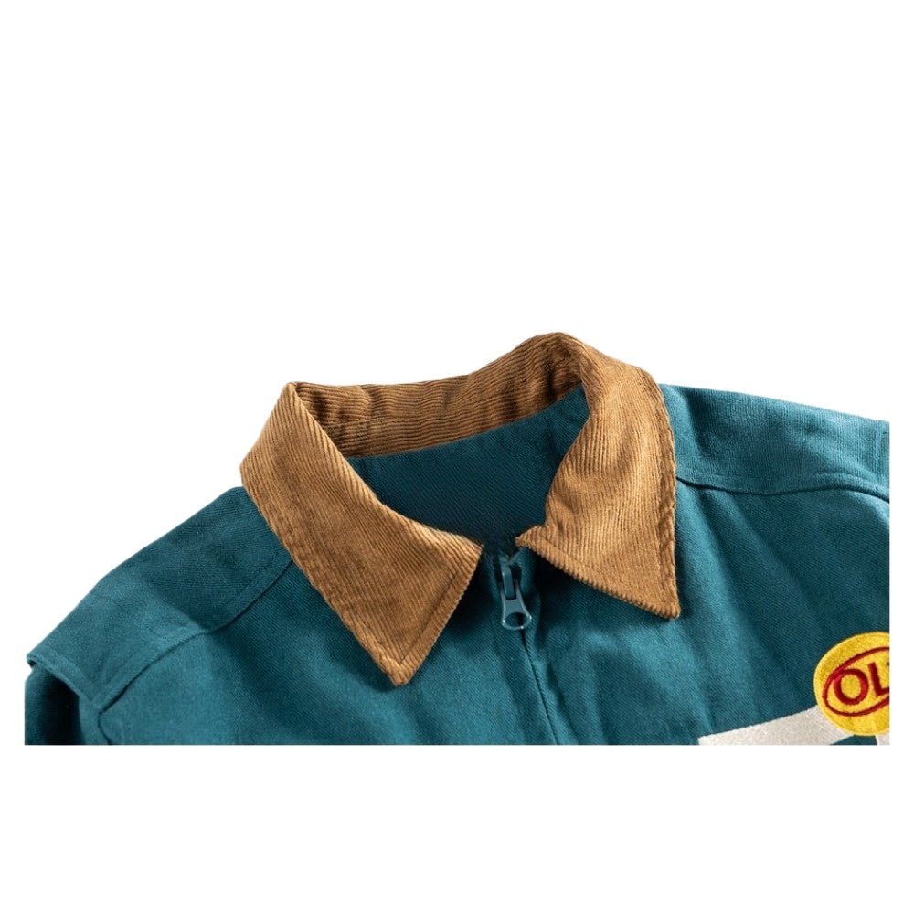Retro Contrasting Collar Workwear Jacket - Thrashink