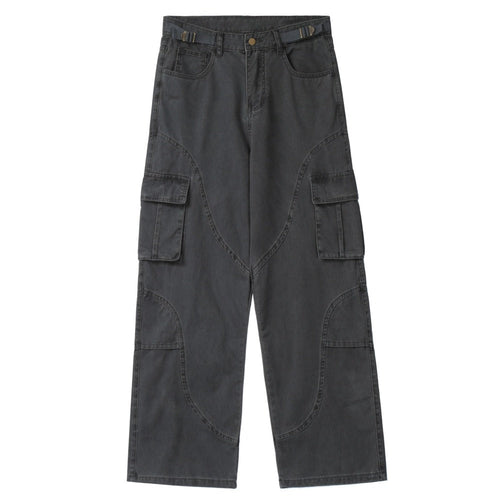 Retro Deconstructed Large Pocket Cargo Pants - Thrashink