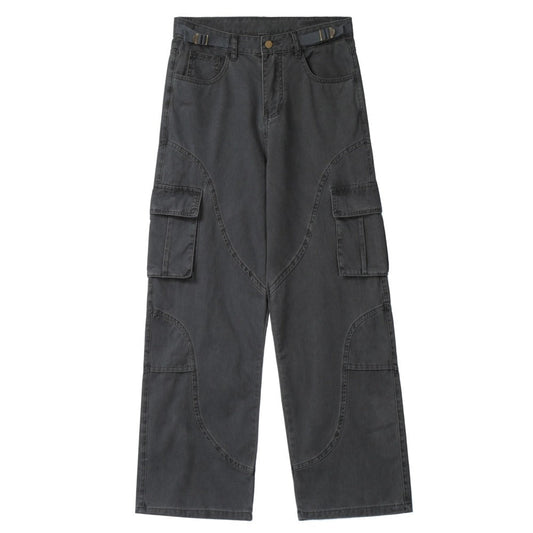Retro Deconstructed Large Pocket Cargo Pants - Thrashink