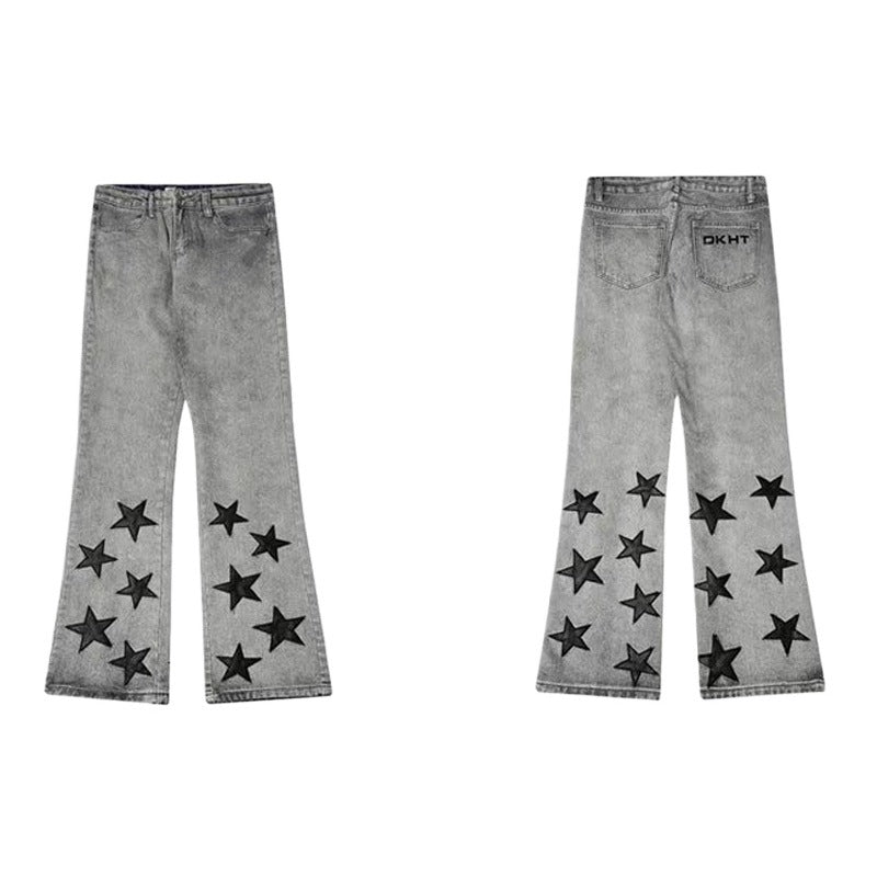 Retro Design Star Jeans - Thrashink