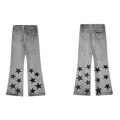 Retro Design Star Jeans - Thrashink