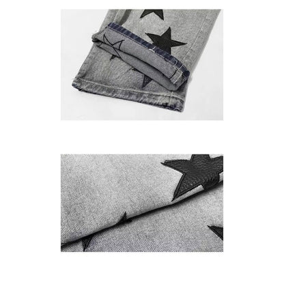Retro Design Star Jeans - Thrashink