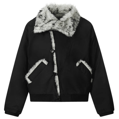 Retro Dirty - dyed Color - blocked Padded Jacket - Thrashink