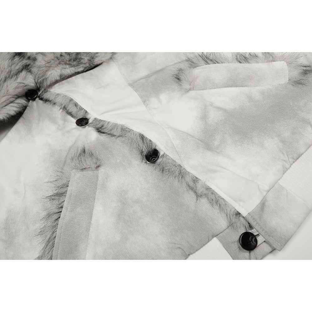 Retro Dirty - dyed Color - blocked Padded Jacket - Thrashink