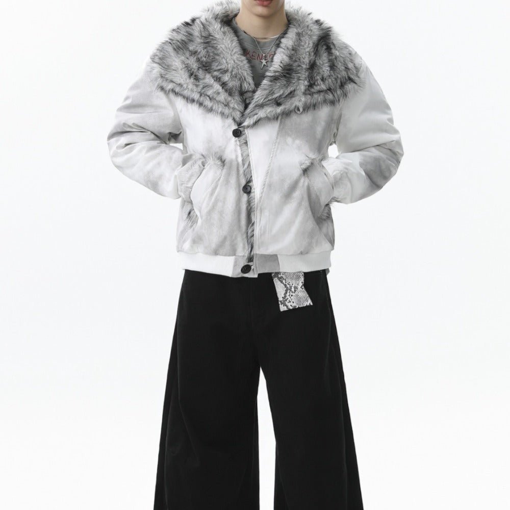 Retro Dirty - dyed Color - blocked Padded Jacket - Thrashink