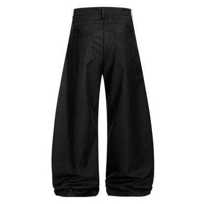 Retro Double Waist Wide Leg Scimitar Pants - Thrashink