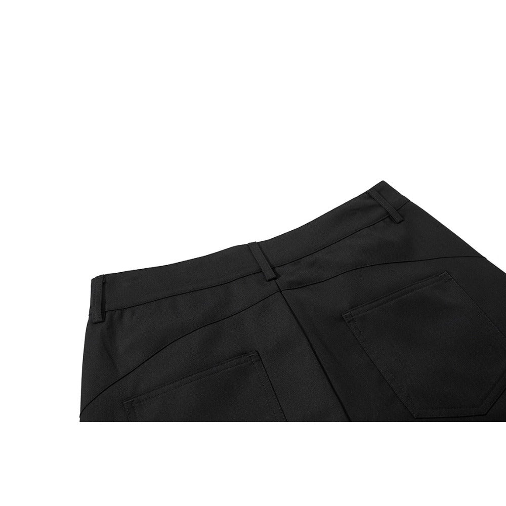 Retro Double Waist Wide Leg Scimitar Pants - Thrashink