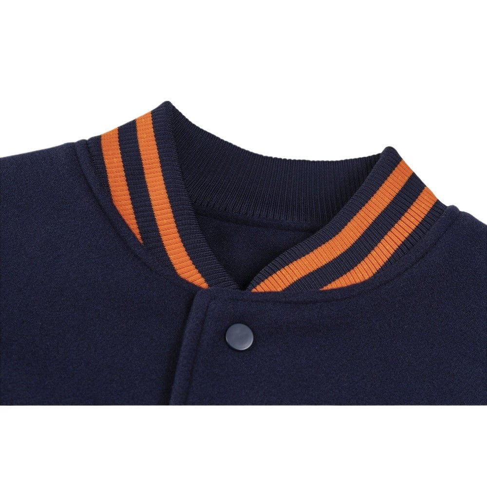 Retro Embroidered Varsity Jacket - Thrashink