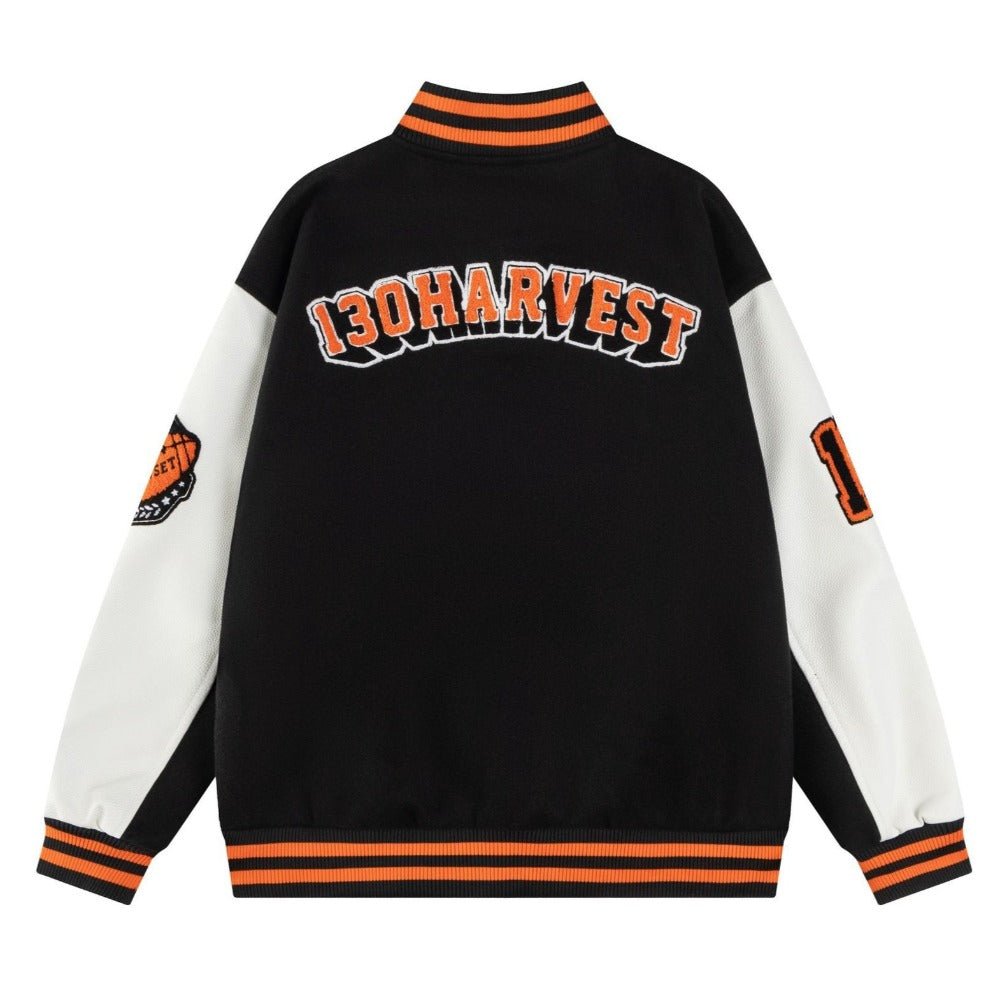 Retro Embroidered Varsity Jacket - Thrashink