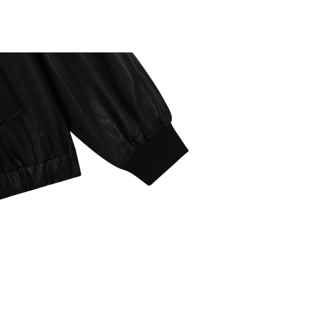 Retro Faux Fur Collar Leather Jacket - Thrashink