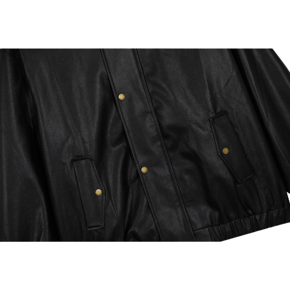 Retro Faux Fur Collar Leather Jacket - Thrashink