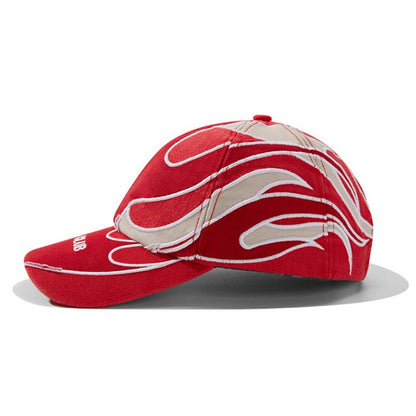 Retro Flame Embroider Baseball Cap - Thrashink