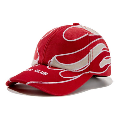 Retro Flame Embroider Baseball Cap - Thrashink