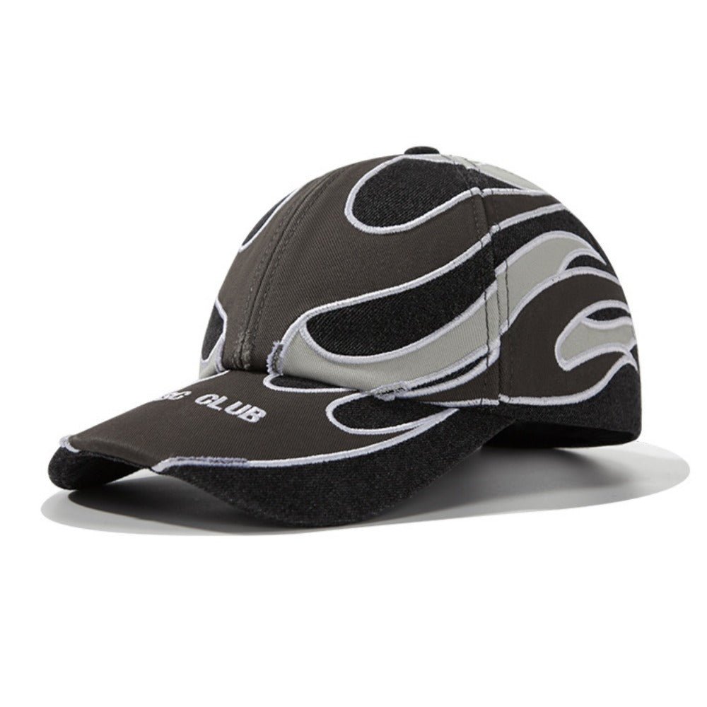 Retro Flame Embroider Baseball Cap - Thrashink