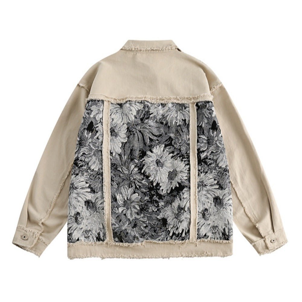Retro Ink - colored Patchwork Denim Jacket - Thrashink