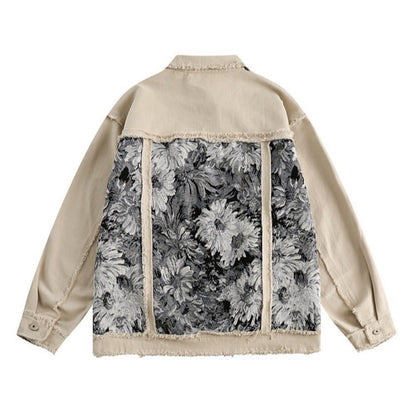 Retro Ink - colored Patchwork Denim Jacket - Thrashink