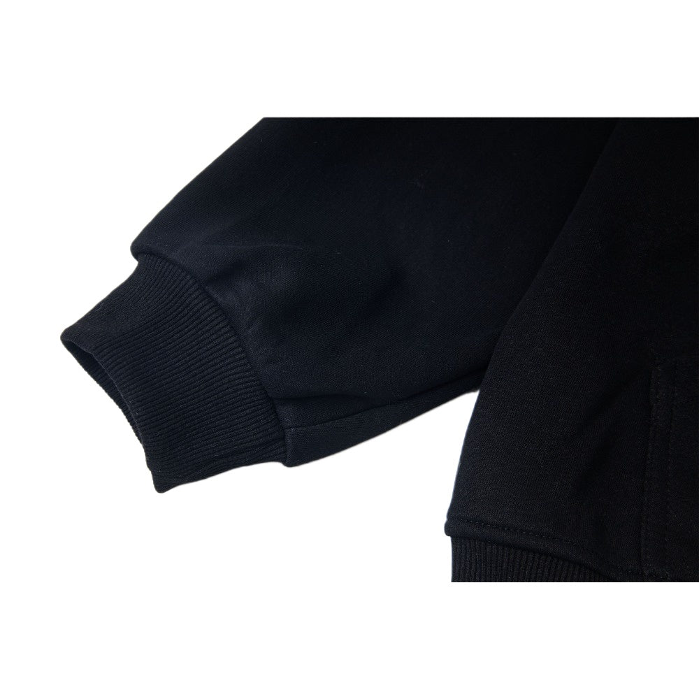 Retro Letter Print Fleece - lined Zip - up Hoodie - Thrashink