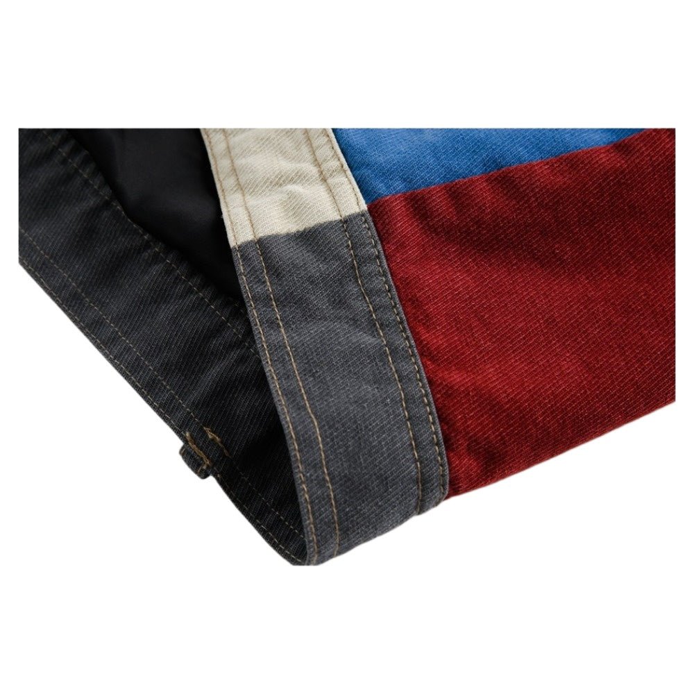 Retro Multi - color Patchwork Contrast Jacket - Thrashink