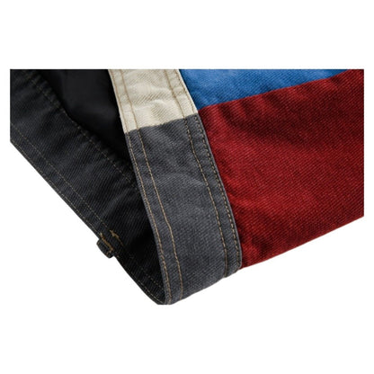 Retro Multi - color Patchwork Contrast Jacket - Thrashink