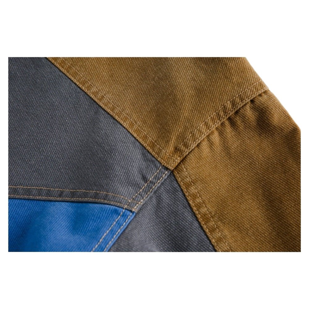 Retro Multi - color Patchwork Contrast Jacket - Thrashink