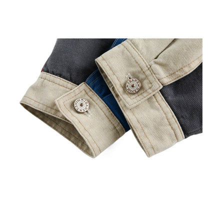 Retro Multi - color Patchwork Contrast Jacket - Thrashink