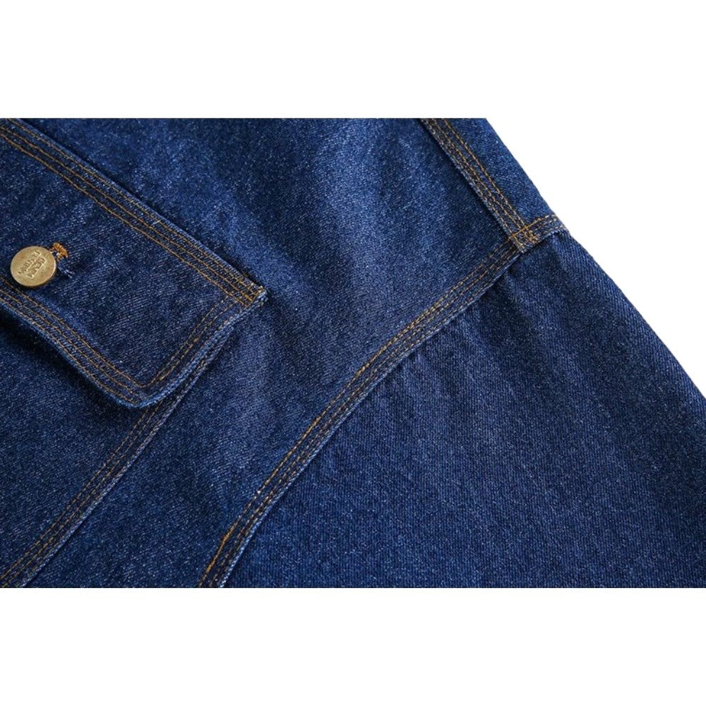 Retro Multi - pocket Denim Jacket - Thrashink