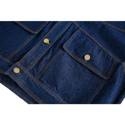 Retro Multi - pocket Denim Jacket - Thrashink