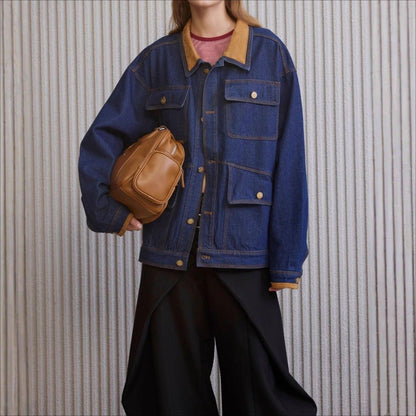 Retro Multi - pocket Denim Jacket - Thrashink