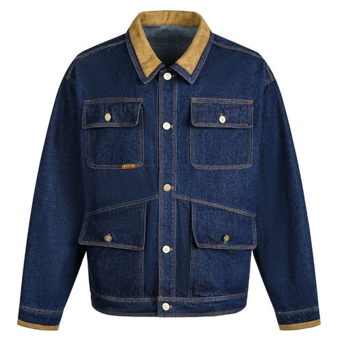 Retro Multi - pocket Denim Jacket - Thrashink