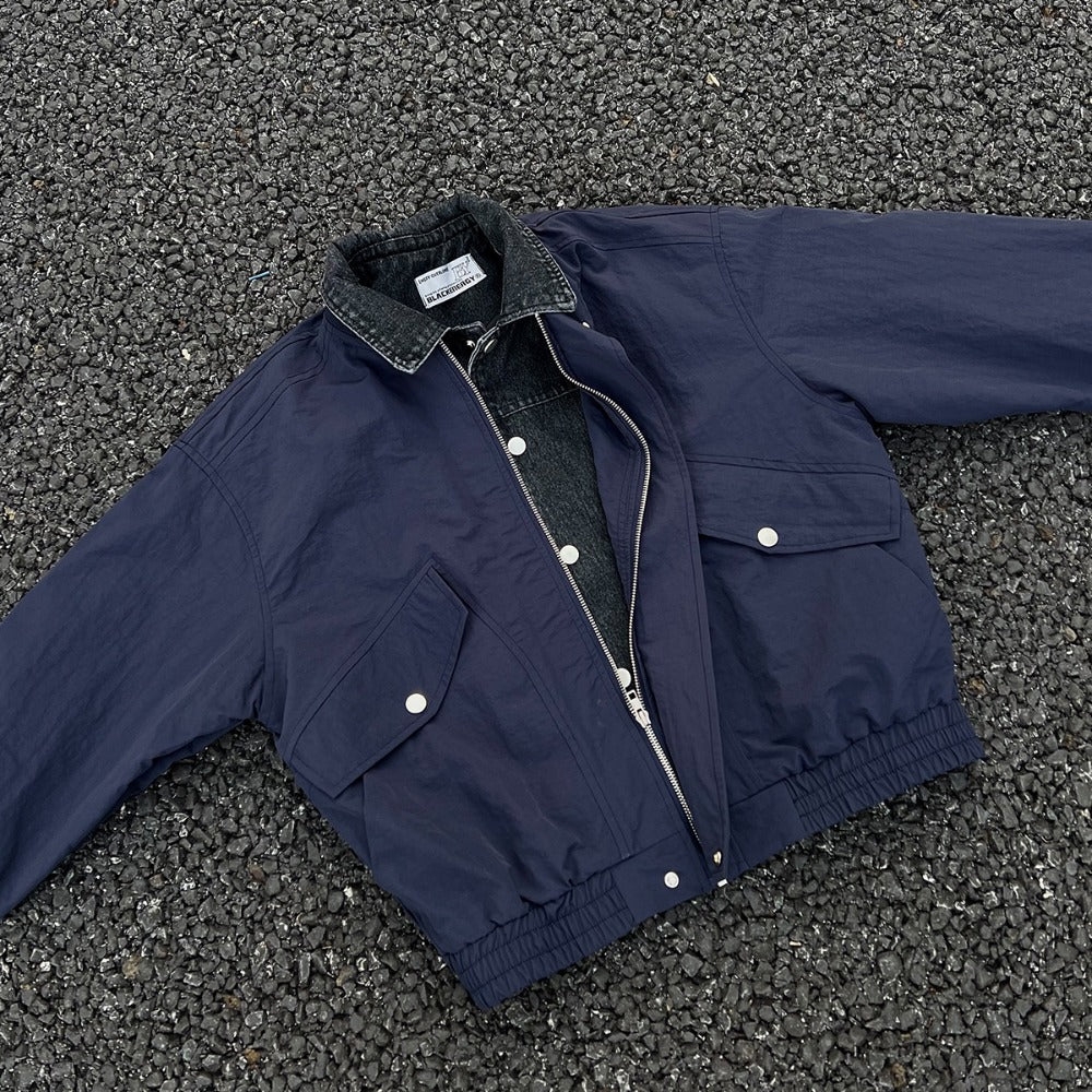 Retro Patchwork Fake Two - piece Work Jacket - Thrashink