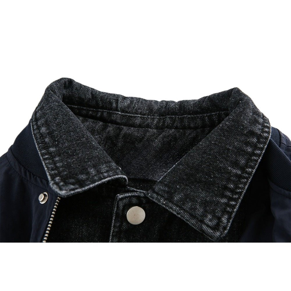 Retro Patchwork Fake Two - piece Work Jacket - Thrashink