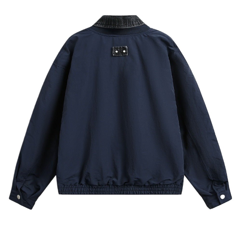 Retro Patchwork Fake Two - piece Work Jacket - Thrashink