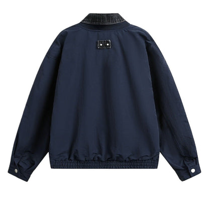 Retro Patchwork Fake Two - piece Work Jacket - Thrashink